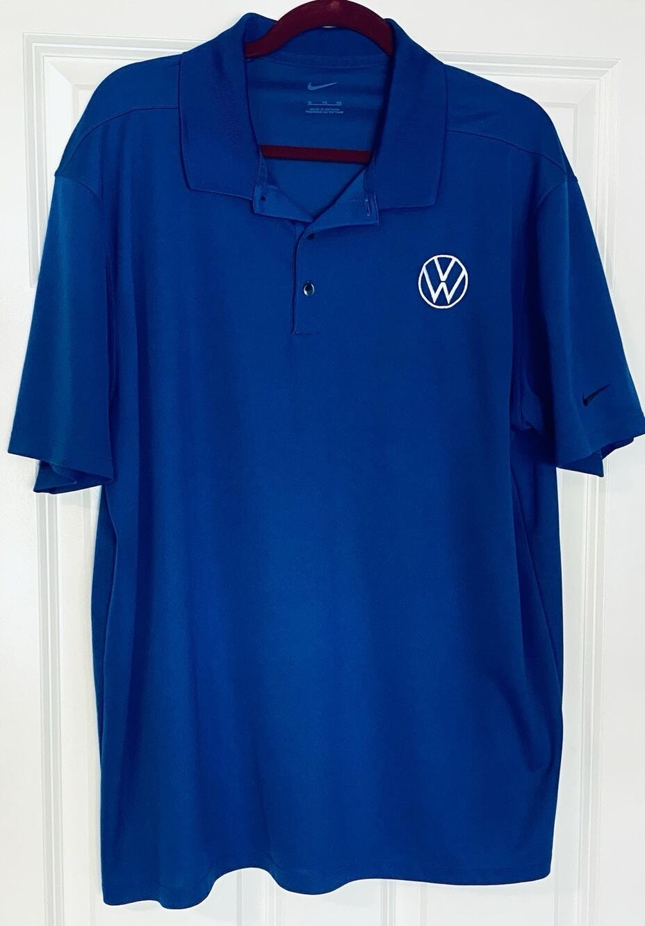 Nike Men’s XL VW Volkswagen Logo Polo Shirt Dri-Fit Blue Golf